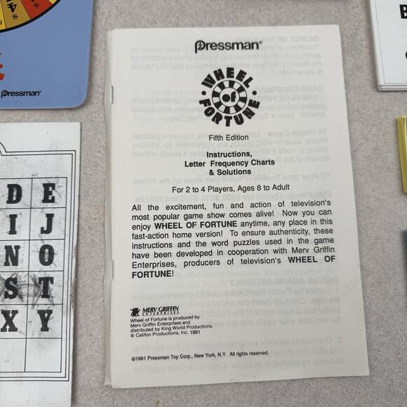 Vintage Wheel of Fortune 5th Edition‎ Pressman 1991 Board Game Complete - Picture 11 of 13